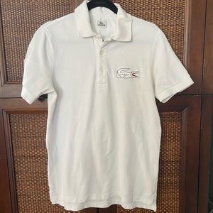 Lacoste White on White Polo Size 2/XS